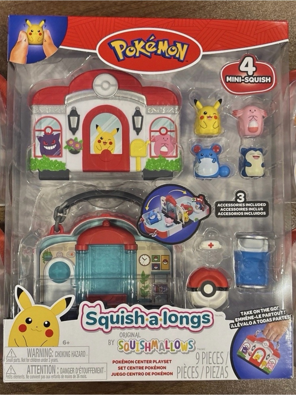 Pokemon Squish-a-longs Playset with Red, White, Yellow Accents
